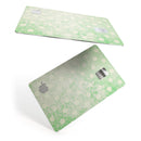 Faded Grunge Green White Polka Dot Pattern - Premium Protective Decal Skin-Kit for the Apple Credit Card