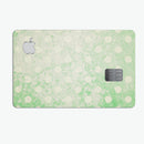 Faded Grunge Green White Polka Dot Pattern - Premium Protective Decal Skin-Kit for the Apple Credit Card
