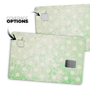 Faded Grunge Green White Polka Dot Pattern - Premium Protective Decal Skin-Kit for the Apple Credit Card