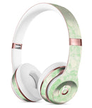 Faded Grunge Green White Polka Dot Pattern Full-Body Skin Kit for the Beats by Dre Solo 3 Wireless Headphones