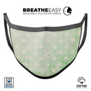 Faded Grunge Green White Polka Dot Pattern - Made in USA Mouth Cover Unisex Anti-Dust Cotton Blend Reusable & Washable Face Mask with Adjustable Sizing for Adult or Child
