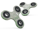 Faded Grunge Green White Polka Dot Pattern Full-Body Fidget Spinner Skin-Kit