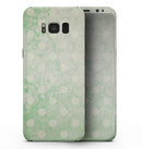 Faded Grunge Green White Polka Dot Pattern - Samsung Galaxy S8 Full-Body Skin Kit