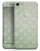 Faded Grunge Green White Polka Dot Pattern - Skin-kit for the iPhone 8 or 8 Plus