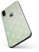 Faded Grunge Green White Polka Dot Pattern - iPhone X Skin-Kit