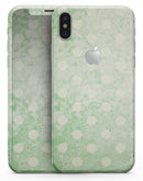 Faded Grunge Green White Polka Dot Pattern - iPhone X Skin-Kit