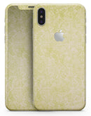 Faded Lime Damask Pattern - iPhone X Skin-Kit