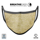 Faded Mustard Floral Damask Pattern - Made in USA Mouth Cover Unisex Anti-Dust Cotton Blend Reusable & Washable Face Mask with Adjustable Sizing for Adult or Child