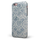 Faded Navy Floral Damask Pattern iPhone 6/6s or 6/6s Plus 2-Piece Hybrid INK-Fuzed Case