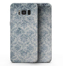 Faded Navy Floral Damask Pattern - Samsung Galaxy S8 Full-Body Skin Kit