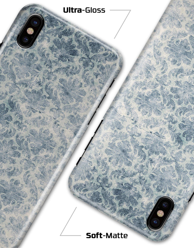 Faded Navy Floral Damask Pattern - iPhone X Clipit Case
