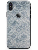 Faded Navy Floral Damask Pattern - iPhone X Skin-Kit