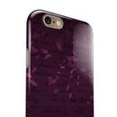 Faded Pink Petals Over Burgundy Script  iPhone 6/6s or 6/6s Plus 2-Piece Hybrid INK-Fuzed Case