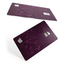 Faded Pink Petals Over Burgundy Script  - Premium Protective Decal Skin-Kit for the Apple Credit Card