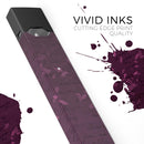 Faded Pink Petals Over Burgundy Script  - Premium Decal Protective Skin-Wrap Sticker compatible with the Juul Labs vaping device