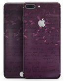 Faded Pink Petals Over Burgundy Script  - Skin-kit for the iPhone 8 or 8 Plus