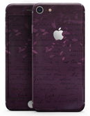 Faded Pink Petals Over Burgundy Script  - Skin-kit for the iPhone 8 or 8 Plus