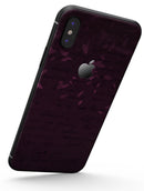 Faded Pink Petals Over Burgundy Script  - iPhone X Skin-Kit