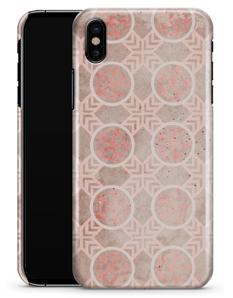 Faded Red Floral Cross Pattern - iPhone X Clipit Case