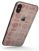 Faded Red Floral Cross Pattern - iPhone X Skin-Kit