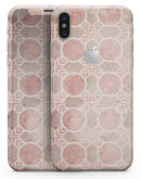Faded Red Floral Cross Pattern - iPhone X Skin-Kit