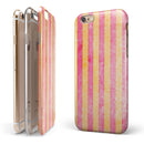 Faded Red and Mustard Vertical Stripes iPhone 6/6s or 6/6s Plus 2-Piece Hybrid INK-Fuzed Case