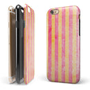 Faded Red and Mustard Vertical Stripes iPhone 6/6s or 6/6s Plus 2-Piece Hybrid INK-Fuzed Case