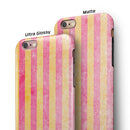 Faded Red and Mustard Vertical Stripes iPhone 6/6s or 6/6s Plus 2-Piece Hybrid INK-Fuzed Case
