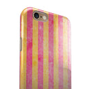 Faded Red and Mustard Vertical Stripes iPhone 6/6s or 6/6s Plus 2-Piece Hybrid INK-Fuzed Case