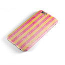 Faded Red and Mustard Vertical Stripes iPhone 6/6s or 6/6s Plus 2-Piece Hybrid INK-Fuzed Case