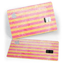 Faded Red and Mustard Vertical Stripes - Premium Protective Decal Skin-Kit for the Apple Credit Card