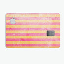 Faded Red and Mustard Vertical Stripes - Premium Protective Decal Skin-Kit for the Apple Credit Card