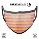 Faded Red and Mustard Vertical Stripes - Made in USA Mouth Cover Unisex Anti-Dust Cotton Blend Reusable & Washable Face Mask with Adjustable Sizing for Adult or Child