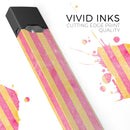 Faded Red and Mustard Vertical Stripes - Premium Decal Protective Skin-Wrap Sticker compatible with the Juul Labs vaping device
