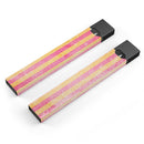 Faded Red and Mustard Vertical Stripes - Premium Decal Protective Skin-Wrap Sticker compatible with the Juul Labs vaping device