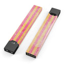 Faded Red and Mustard Vertical Stripes - Premium Decal Protective Skin-Wrap Sticker compatible with the Juul Labs vaping device