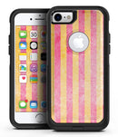 Faded Red and Mustard Vertical Stripes - iPhone 7 or 7 Plus Commuter Case Skin Kit