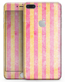 Faded Red and Mustard Vertical Stripes - Skin-kit for the iPhone 8 or 8 Plus