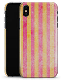 Faded Red and Mustard Vertical Stripes - iPhone X Clipit Case