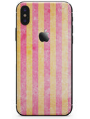Faded Red and Mustard Vertical Stripes - iPhone X Skin-Kit