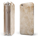 Faded Tan and Brown Ribbon Damask Pattern iPhone 6/6s or 6/6s Plus 2-Piece Hybrid INK-Fuzed Case