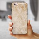 Faded Tan and Brown Ribbon Damask Pattern iPhone 6/6s or 6/6s Plus 2-Piece Hybrid INK-Fuzed Case
