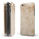 Faded Tan and Brown Ribbon Damask Pattern iPhone 6/6s or 6/6s Plus 2-Piece Hybrid INK-Fuzed Case