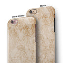 Faded Tan and Brown Ribbon Damask Pattern iPhone 6/6s or 6/6s Plus 2-Piece Hybrid INK-Fuzed Case