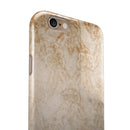 Faded Tan and Brown Ribbon Damask Pattern iPhone 6/6s or 6/6s Plus 2-Piece Hybrid INK-Fuzed Case