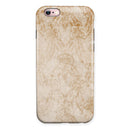 Faded Tan and Brown Ribbon Damask Pattern iPhone 6/6s or 6/6s Plus 2-Piece Hybrid INK-Fuzed Case
