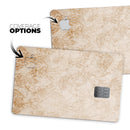 Faded Tan and Brown Ribbon Damask Pattern - Premium Protective Decal Skin-Kit for the Apple Credit Card