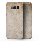 Faded Tan and Brown Ribbon Damask Pattern - Samsung Galaxy S8 Full-Body Skin Kit
