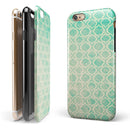Faded Teal Oval Pattern iPhone 6/6s or 6/6s Plus 2-Piece Hybrid INK-Fuzed Case