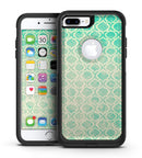 Faded Teal Oval Pattern - iPhone 7 or 7 Plus Commuter Case Skin Kit